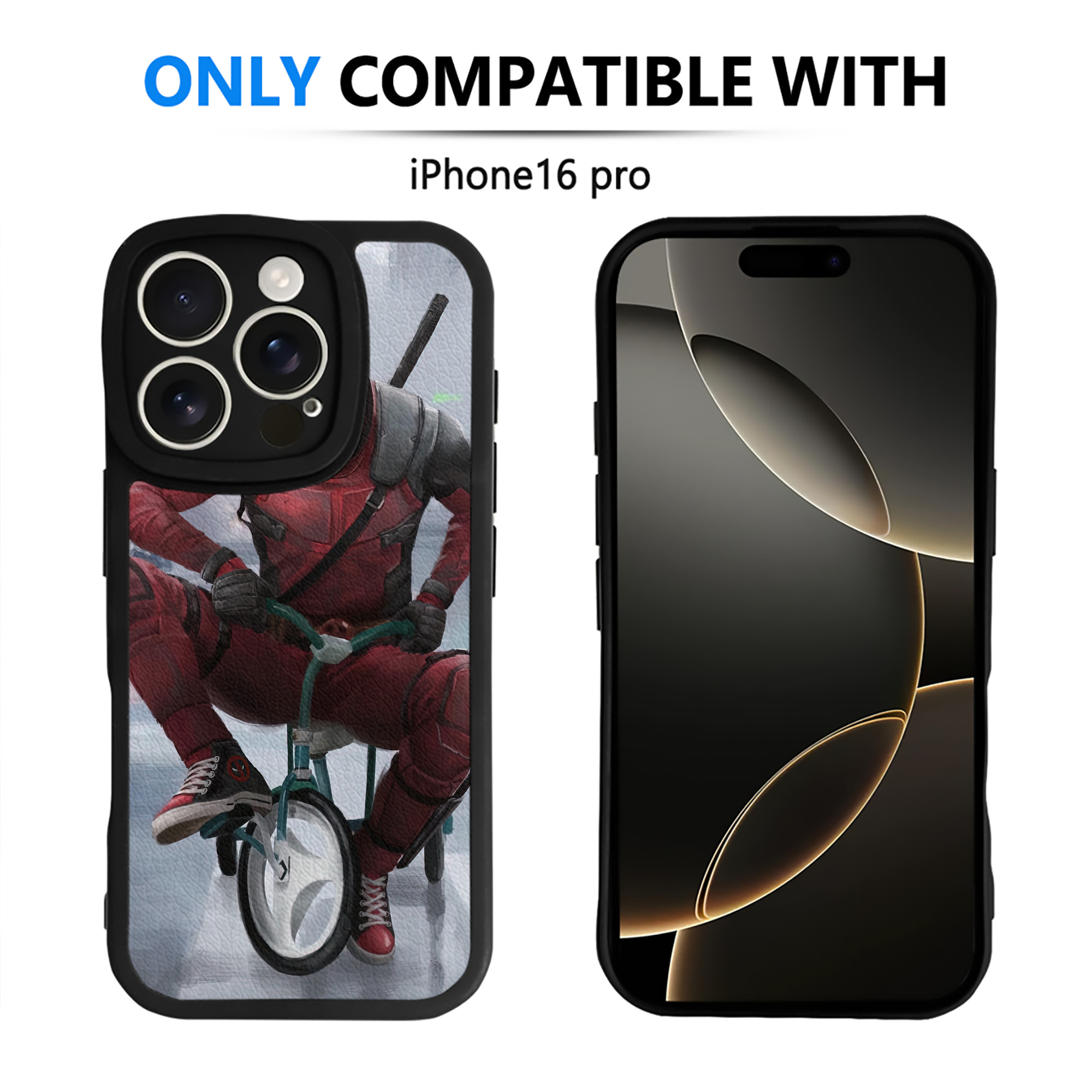 （画像用） Deadpool デッドプール 【iPhone 16シリーズ対応】シリコンスマホケース（レザー調） 材質：シリコン